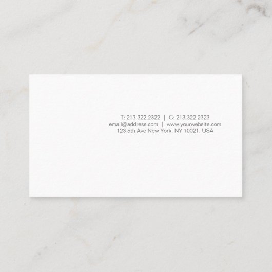 Erstellen Sie Ihr eigenes einfaches Design Elegant Visitenkarte (Rückseite)