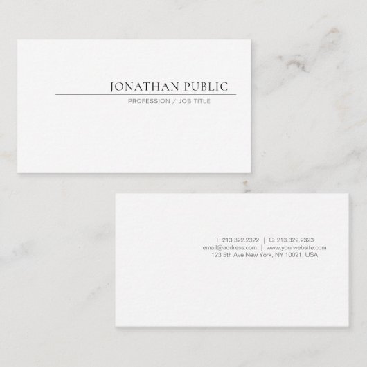 Erstellen Sie Ihr eigenes einfaches Design Elegant Visitenkarte (Vorne/Hinten)