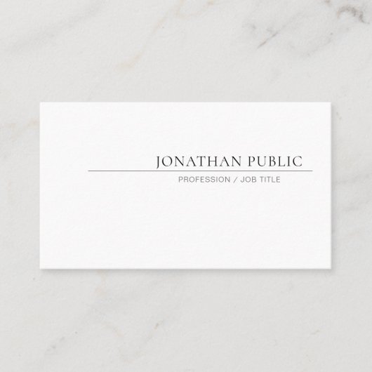 Erstellen Sie Ihr eigenes einfaches Design Elegant Visitenkarte (Vorderseite)