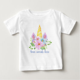 Erstellen Sie Ihr eigenes Einhorn Horn & Blume Baby T-shirt