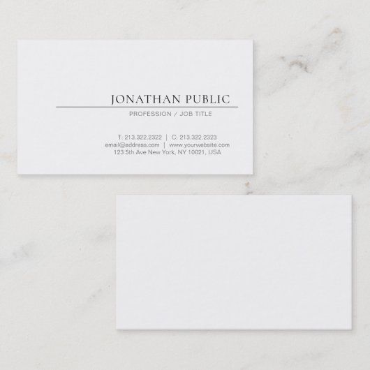 Erstellen Sie Ihr eigenes elegantes Design Minimal Visitenkarte (Vorne/Hinten)