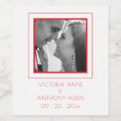 Erstellen Sie Ihr eigenes elegantes Foto hell rot Weinetikett (Einzelnes Label)