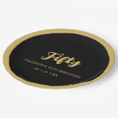 Erstellen Sie Ihr eigenes elegantes Gold und Schwa Pappteller (Schrägansicht)