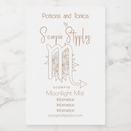 Erstellen Sie Ihr eigenes elegantes Gold & White S Weinetikett (Einzelnes Label)