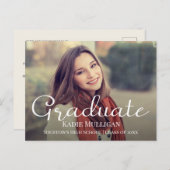 Erstellen Sie Ihr eigenes elegantes Script-Abschlu Ankündigungspostkarte (Vorne/Hinten)