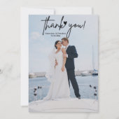 Erstellen Sie Ihr eigenes elegantes Script-Foto Ho Dankeskarte (Vorderseite)