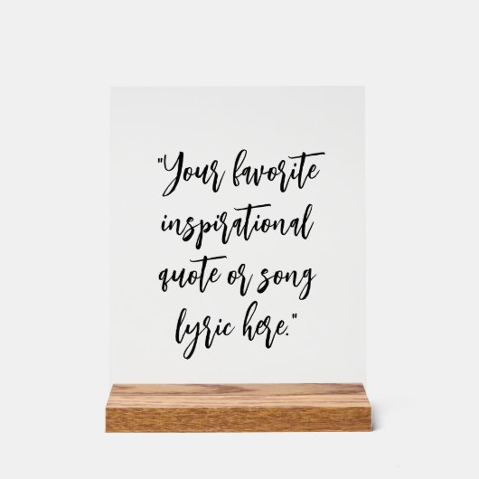 Erstellen Sie Ihr eigenes elegantes Skriptangebot Acrylschild (Vorderseite)