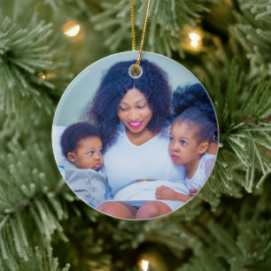 Erstellen Sie Ihr eigenes Familien-Kinder-Foto Keramik Ornament
