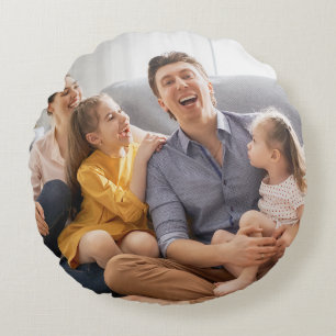 Erstellen Sie Ihr eigenes Familienfoto - Benutzerd Rundes Kissen