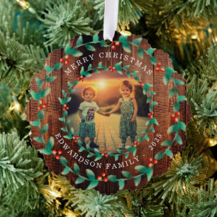 Erstellen Sie Ihr eigenes Familienfoto, persönlich Ornament Karte
