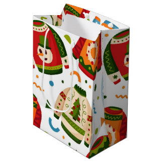 Erstellen Sie Ihr eigenes farbenfrohes Xmas-Pullov Mittlere Geschenktüte