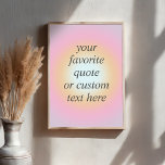Erstellen Sie Ihr eigenes farbenprächtiges Angebot Poster<br><div class="desc">Farbenvolles Motivierend Zitat-Poster nach Maß. Personalisieren Sie diesen trendigen Farbdruck mit Ihrem bevorzugten inspirierenden Sprichwort oder benutzerdefinierten Text</div>