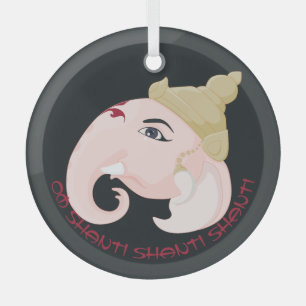 Erstellen Sie Ihr eigenes farbiges Ganesh-Profil Ornament Aus Glas