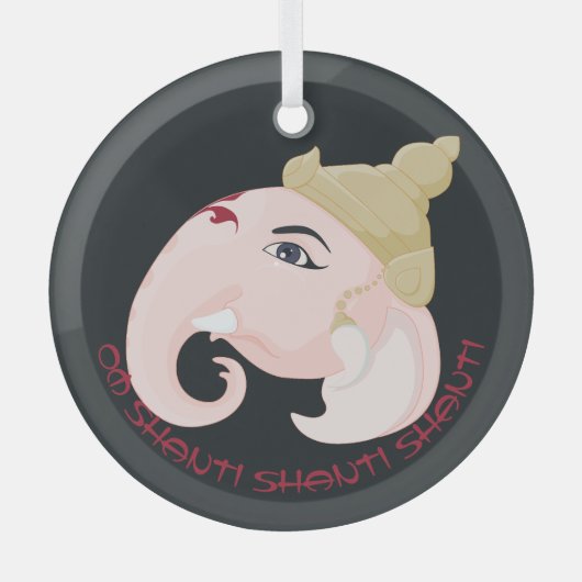 Erstellen Sie Ihr eigenes farbiges Ganesh-Profil Ornament Aus Glas (Vorderseite)