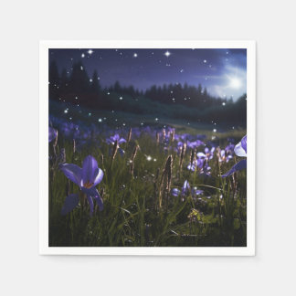 Erstellen Sie Ihr eigenes Feld mit lila Wildblumen Serviette