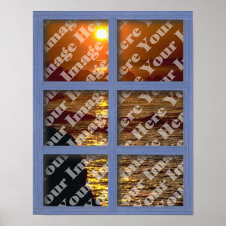 Erstellen Sie Ihr eigenes Fenster mit blauem 6-Pan Poster