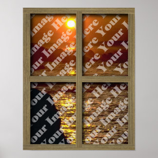Erstellen Sie Ihr eigenes Fenster mit hellbraunem Poster
