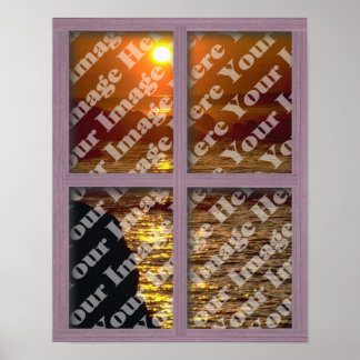Erstellen Sie Ihr eigenes Fenster mit rosa 4-Panel Poster