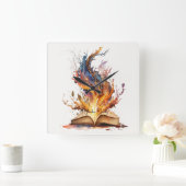 Erstellen Sie Ihr eigenes Feuergeflecht Quadratische Wanduhr (Zuhause)