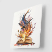 Erstellen Sie Ihr eigenes Feuergeflecht Quadratische Wanduhr (Winkel)