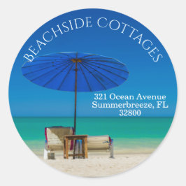 Erstellen Sie Ihr eigenes Firmenadressen-Label Runder Aufkleber