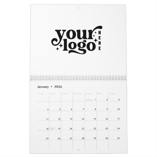 Erstellen Sie Ihr eigenes Firmenlogo 2026 Kalender (Jan 2026)