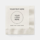 Erstellen Sie Ihr eigenes Firmenlogo Ecru Cocktail Serviette (Vorderseite)