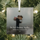 Erstellen Sie Ihr eigenes First Christmas Together Ornament Aus Glas<br><div class="desc">Schaffen Sie sich Ihr eigenes First Christmas Together Foto. Sehr schöner Weihnachtskuchen. Fügen Sie Ihr eigenes Foto hinzu,  fügen Sie Ihren Text,  Namen und Jahr,  um zu personalisieren.</div>