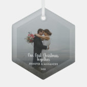 Erstellen Sie Ihr eigenes First Christmas Together Ornament Aus Glas (Vorderseite)
