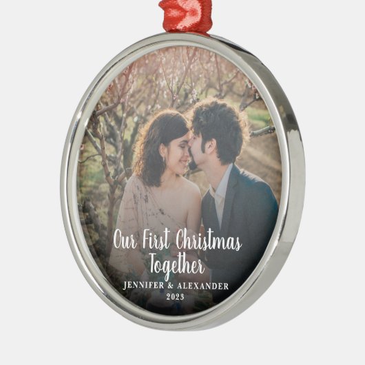 Erstellen Sie Ihr eigenes First Christmas Together Ornament Aus Metall (Links)