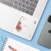 Erstellen Sie Ihr eigenes Florales  Aufkleber (Laptop mit iPhone)