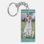 Erstellen Sie Ihr eigenes Foto Boho Paw Print Schl Schlüsselanhänger (Vorderseite links)