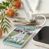 Erstellen Sie Ihr eigenes Foto Boho Paw Print Schl Schlüsselanhänger (Vorderseite rechts)