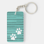 Erstellen Sie Ihr eigenes Foto Boho Paw Print Schl Schlüsselanhänger (Rückseite)