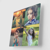 Erstellen Sie Ihr eigenes Foto Collage Trendsetter Quadratische Wanduhr (Winkel)