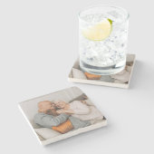Erstellen Sie Ihr eigenes Foto Custom Pic Steinuntersetzer (Seitenansicht)