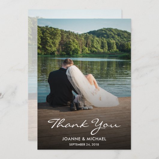 Erstellen Sie Ihr eigenes Foto Danke Hochzeit (Vorne/Hinten)