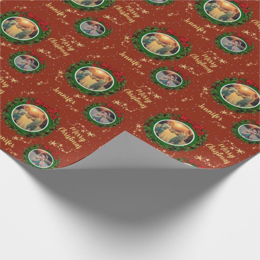 Erstellen Sie Ihr eigenes Foto Frohe Weihnachten m Geschenkpapier (Ecke)