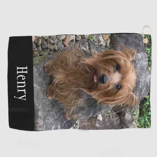 Erstellen Sie Ihr eigenes Foto für den Haustierspo Golfhandtuch (Horizontal)