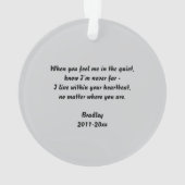 Erstellen Sie Ihr eigenes Foto-Gedenkornament Ornament (Rückseite)