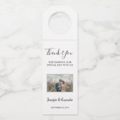 Erstellen Sie Ihr eigenes Foto Hochzeit Dankeschön Flaschenanhänger (Vorderseite)