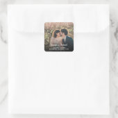 Erstellen Sie Ihr eigenes Foto Hochzeiten Siegel Quadratischer Aufkleber (Tasche)