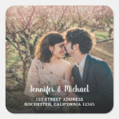 Erstellen Sie Ihr eigenes Foto Hochzeiten Siegel Quadratischer Aufkleber (Vorderseite)