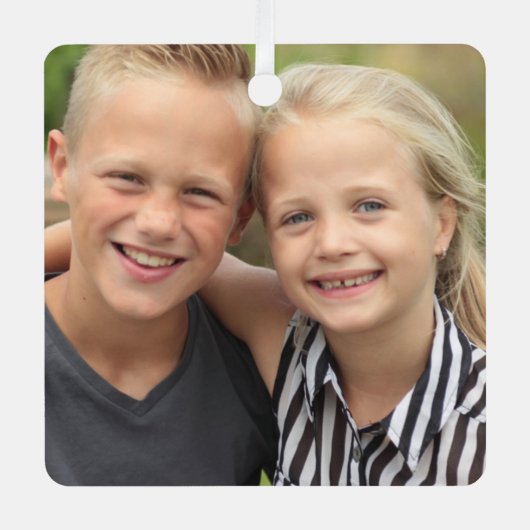 Erstellen Sie Ihr eigenes Foto Metal Square Orname Ornament Aus Metall (Vorderseite)