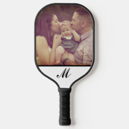 Erstellen Sie Ihr eigenes Foto Monogram Schwarz-we Pickleball Schläger