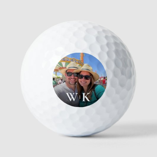Erstellen Sie Ihr eigenes Foto Monogramm Golfball (Vorderseite)