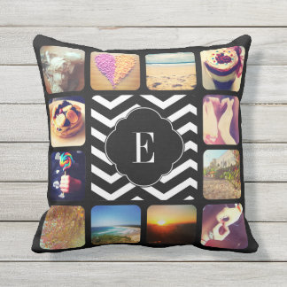 Erstellen Sie Ihr eigenes Foto Monogramm Kissen Für Draußen