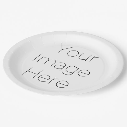 "Erstellen Sie Ihr eigenes Foto" Pappteller (Schrägansicht)