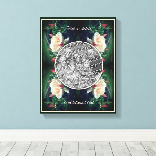 Erstellen Sie Ihr eigenes Foto Peach Rose und Buds Leinwanddruck (Insitu (Holzboden))