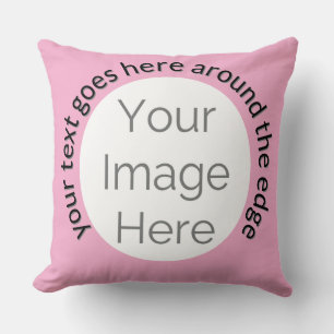 Erstellen Sie Ihr eigenes Foto Pink Throw Kissen